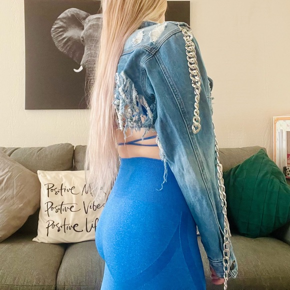 Fashion Nova Patch & Chain Jacket - Picture 6 of 14